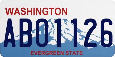 WA license plate ABO1126