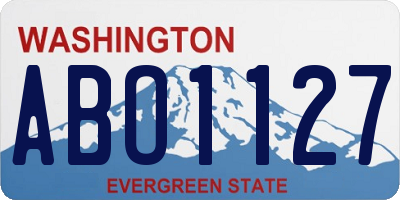 WA license plate ABO1127