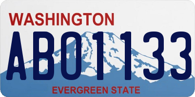 WA license plate ABO1133