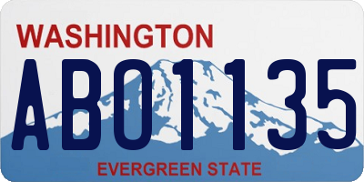 WA license plate ABO1135