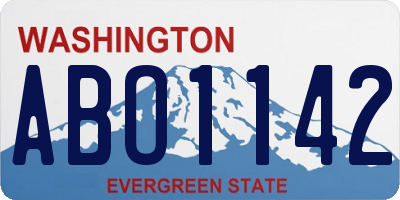 WA license plate ABO1142