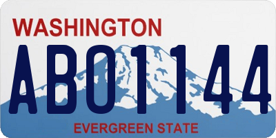 WA license plate ABO1144
