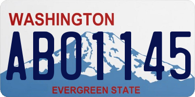 WA license plate ABO1145