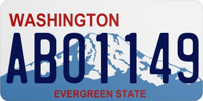 WA license plate ABO1149