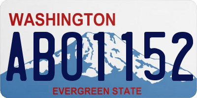 WA license plate ABO1152