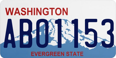 WA license plate ABO1153