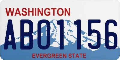 WA license plate ABO1156