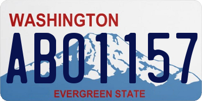 WA license plate ABO1157