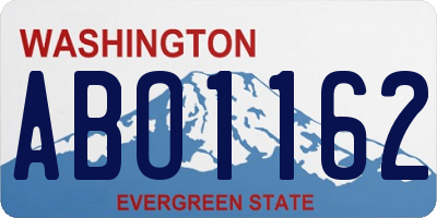 WA license plate ABO1162