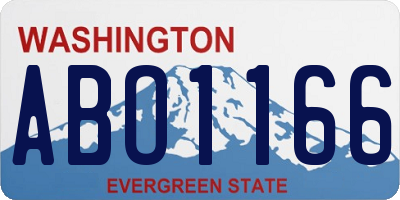 WA license plate ABO1166