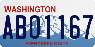 WA license plate ABO1167