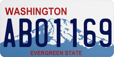 WA license plate ABO1169