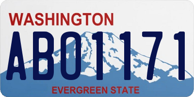 WA license plate ABO1171