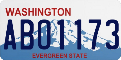 WA license plate ABO1173