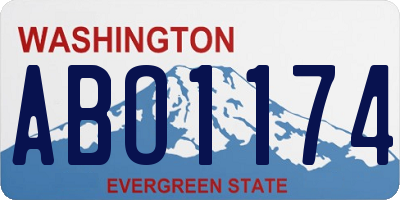 WA license plate ABO1174