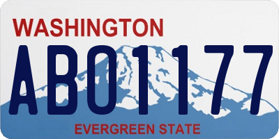 WA license plate ABO1177