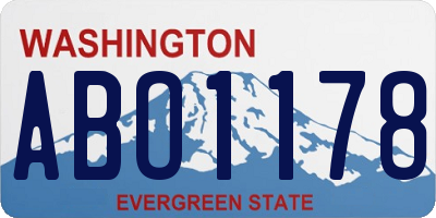 WA license plate ABO1178