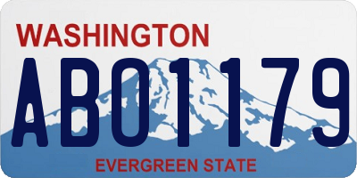 WA license plate ABO1179