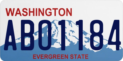 WA license plate ABO1184