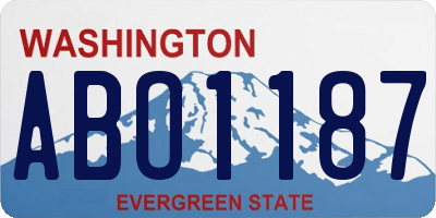 WA license plate ABO1187