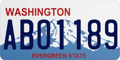WA license plate ABO1189