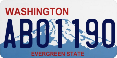 WA license plate ABO1190