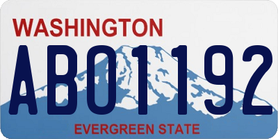 WA license plate ABO1192