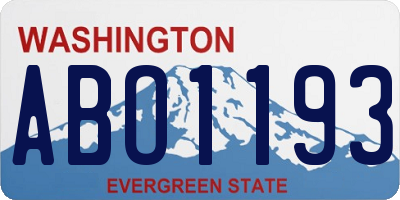 WA license plate ABO1193