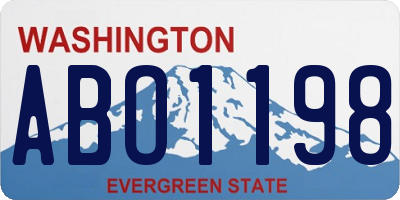 WA license plate ABO1198