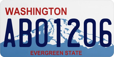 WA license plate ABO1206