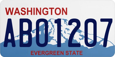 WA license plate ABO1207