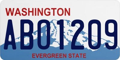 WA license plate ABO1209