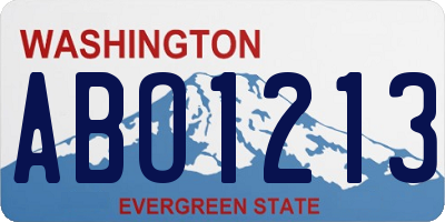 WA license plate ABO1213