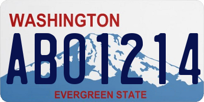 WA license plate ABO1214