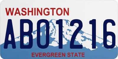 WA license plate ABO1216