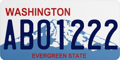 WA license plate ABO1222
