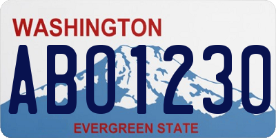 WA license plate ABO1230