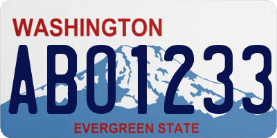 WA license plate ABO1233