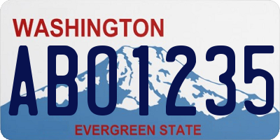 WA license plate ABO1235