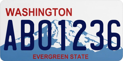 WA license plate ABO1236