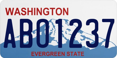 WA license plate ABO1237