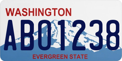 WA license plate ABO1238