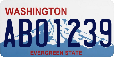 WA license plate ABO1239