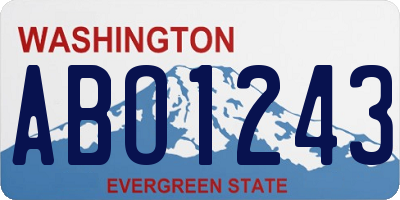 WA license plate ABO1243