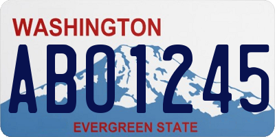 WA license plate ABO1245