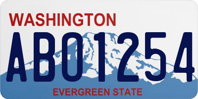 WA license plate ABO1254