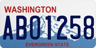 WA license plate ABO1258