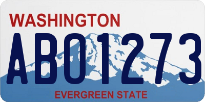 WA license plate ABO1273