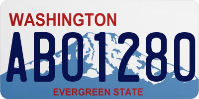 WA license plate ABO1280