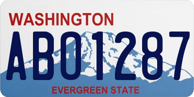 WA license plate ABO1287